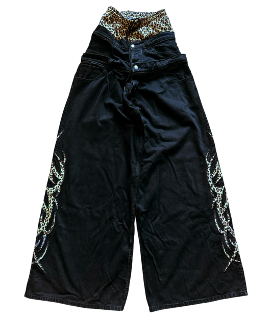 TRIPLE STACKED CHEETAH JEANS